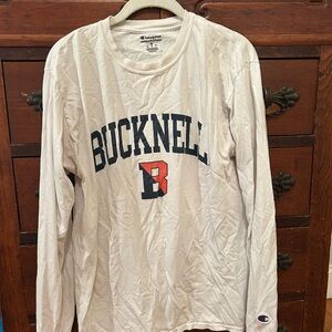 Champion White Long Sleeve Bucknell Tee